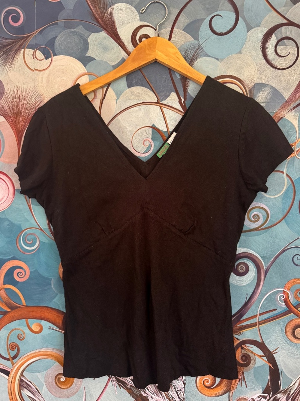 Chan Lou black fitted stretchy knit top